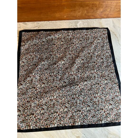 Vintage Cejon tiny brown floral print scarf - Picture 7 of 7